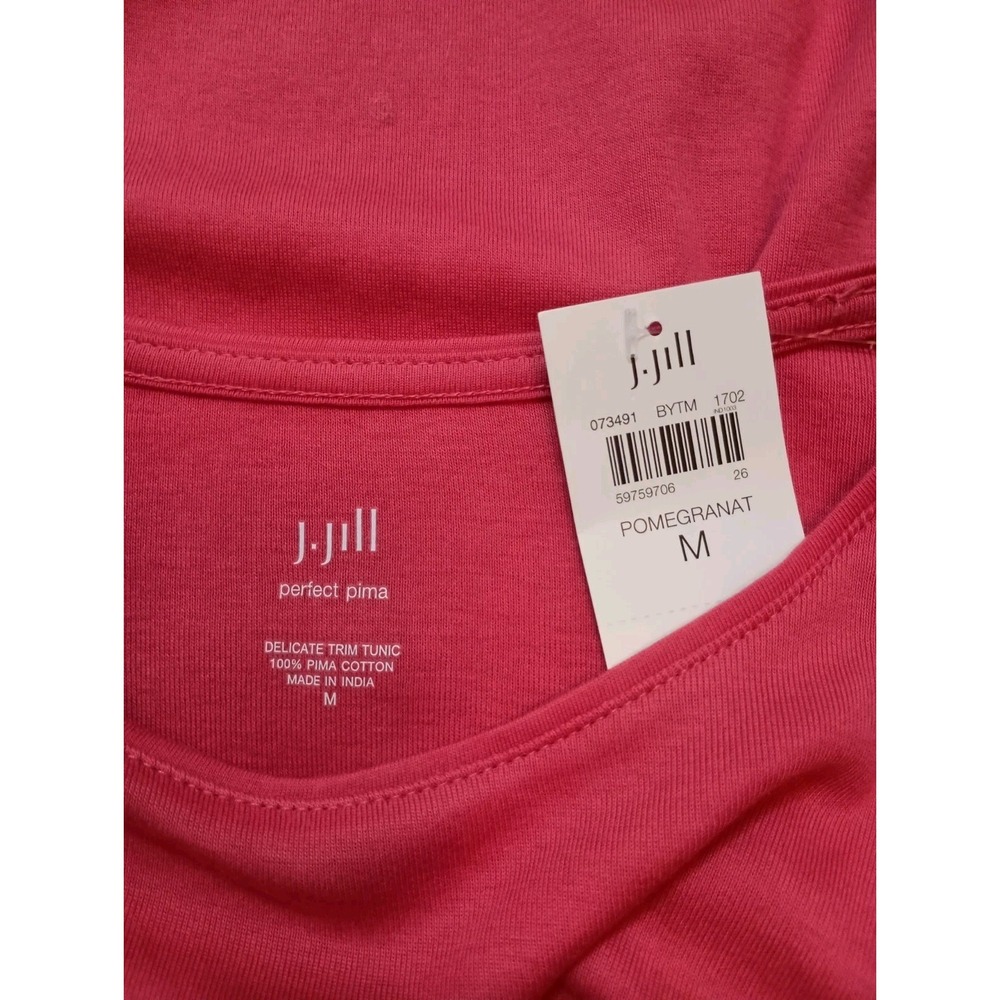 J.Jill NWT Perfect Pima Tunic Top Women's Medium Pomegranate Pink Long Sleeve - Picture 5 of 8